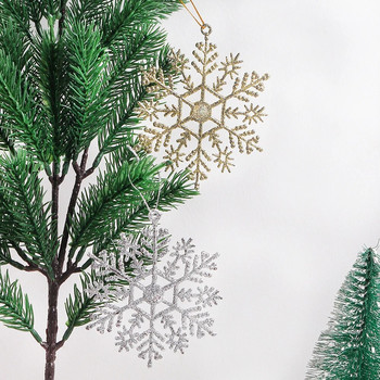 3/6 бр. Изкуствена снежинка Коледна украса Коледно дърво Висулка Орнамент за домашен декор Navidad Нова година 2023 Аксесоари