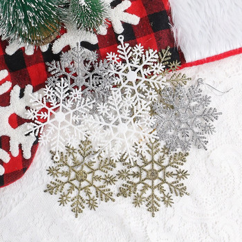 3/6 τεμ. Χριστουγεννιάτικα στολίδια με τεχνητή νιφάδα χιονιού Στολίδι με κρεμαστό χριστουγεννιάτικο δέντρο για διακόσμηση σπιτιού Navidad Πρωτοχρονιά 2023 Αξεσουάρ