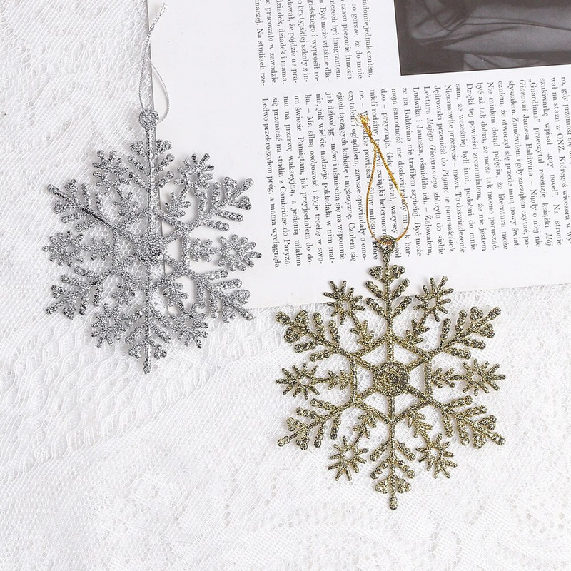 Božićni ukrasi od 3/6 komada umjetne snježne pahuljice Privjesak za božićno drvce za uređenje doma Navidad Dodaci za Novu 2023.