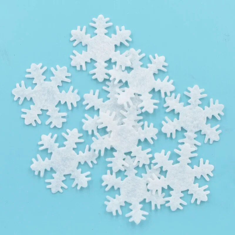 15/20/25/30/40 mm baltas neaustas sniegpārslu aplikācijas kāzām/ballītēm/Ziemassvētku dekoriem, koku rotājumiem, rokdarbiem, DIY aksesuāri