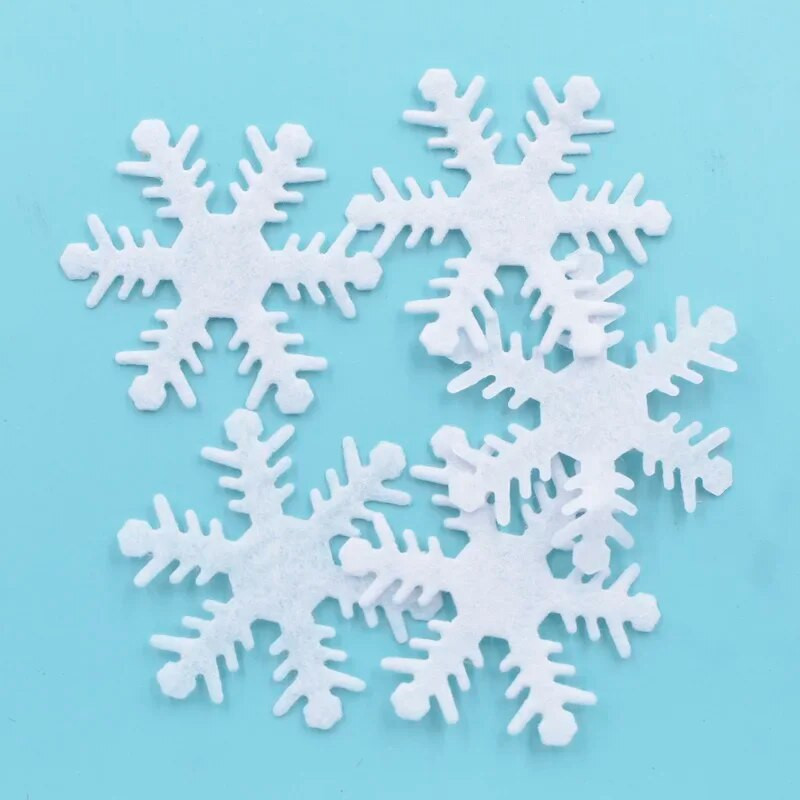 15/20/25/30/40 mm baltas neaustas sniegpārslu aplikācijas kāzām/ballītēm/Ziemassvētku dekoriem, koku rotājumiem, rokdarbiem, DIY aksesuāri