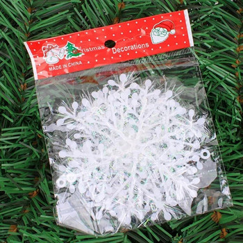 Πρωτοχρονιάτικες γιρλάντες Διακόσμηση σπιτιού Μεγάλες Χριστουγεννιάτικες νιφάδες χιονιού στολίδια Χριστουγεννιάτικο δέντρο κρεμαστό Glitter Διακόσμηση νιφάδων χιονιού DIY