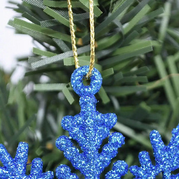 6τμχ 10cm DIY Χριστουγεννιάτικη Διακόσμηση για Διακόσμηση Σπιτιού Πρωτοχρονιά 2022 Artificial Glitter Κρεμαστά στολίδια για χριστουγεννιάτικο δέντρο