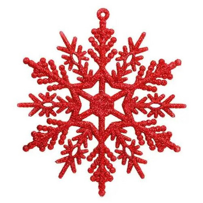 6Pcs 10cm DIY božićni ukrasi za uređenje doma Nova godina 2022. Viseći ukrasi s umjetnim svjetlucavim pahuljama Dekoracija božićnog drvca