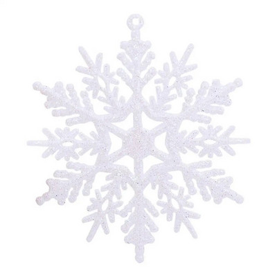 6Pcs 10cm DIY božićni ukrasi za uređenje doma Nova godina 2022. Viseći ukrasi s umjetnim svjetlucavim pahuljama Dekoracija božićnog drvca