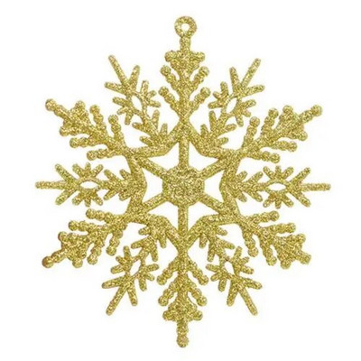 6Pcs 10cm DIY božićni ukrasi za uređenje doma Nova godina 2022. Viseći ukrasi s umjetnim svjetlucavim pahuljama Dekoracija božićnog drvca