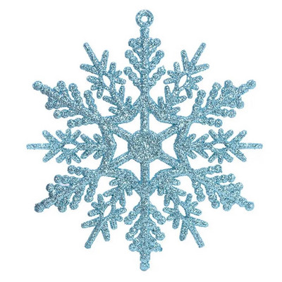 6Pcs 10cm DIY božićni ukrasi za uređenje doma Nova godina 2022. Viseći ukrasi s umjetnim svjetlucavim pahuljama Dekoracija božićnog drvca