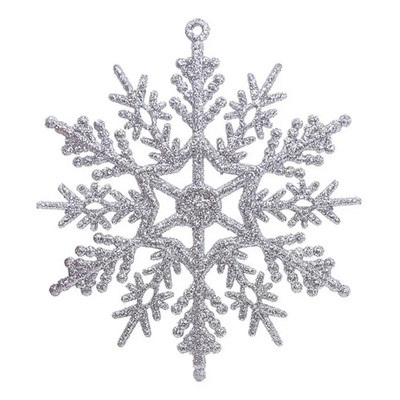 6Pcs 10cm DIY božićni ukrasi za uređenje doma Nova godina 2022. Viseći ukrasi s umjetnim svjetlucavim pahuljama Dekoracija božićnog drvca