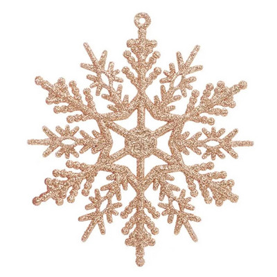 6Pcs 10cm DIY božićni ukrasi za uređenje doma Nova godina 2022. Viseći ukrasi s umjetnim svjetlucavim pahuljama Dekoracija božićnog drvca