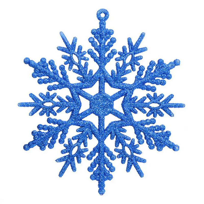 6Pcs 10cm DIY božićni ukrasi za uređenje doma Nova godina 2022. Viseći ukrasi s umjetnim svjetlucavim pahuljama Dekoracija božićnog drvca