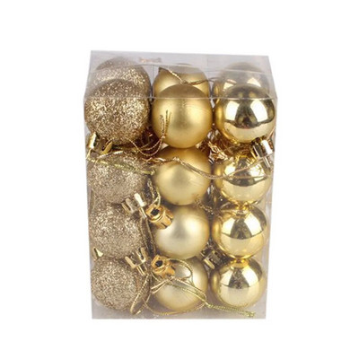 24 buc 30 mm Minge de Crăciun Mingi pentru Pom de Crăciun Decor de Crăciun Decor pentru petreceri de vacanță Aur Roz Champagne Roșu Cadou de Anul Nou