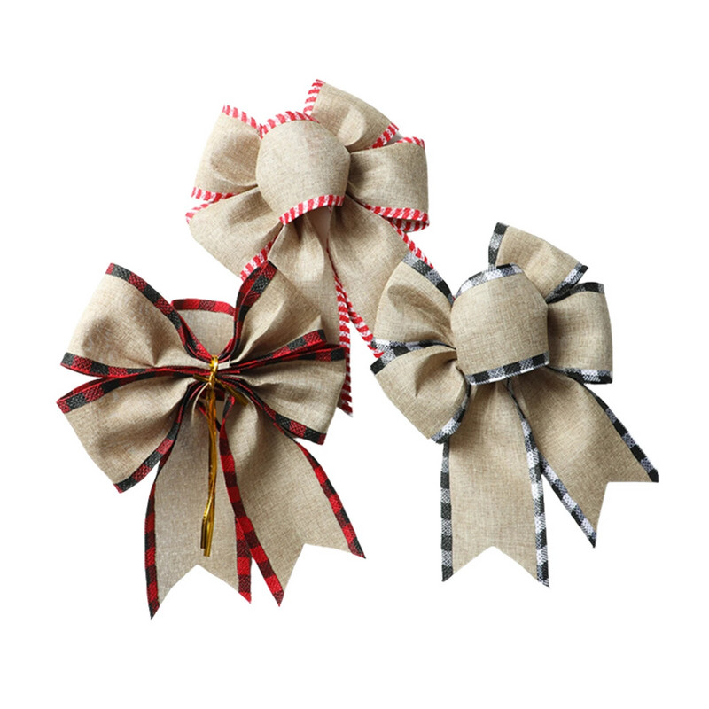 Karácsonyfa masnicsomó otthoni karácsonyfa tartós ajándék kreatív autós kockás csomó karácsonyi íj 2023 újévi díszek