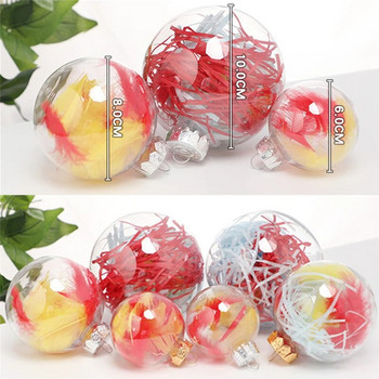 6-10CM Коледна прозрачна топка Пластмасова пълнеща безделница Коледно дърво Висящи орнаменти Коледна украса Подаръци за сватбено тържество