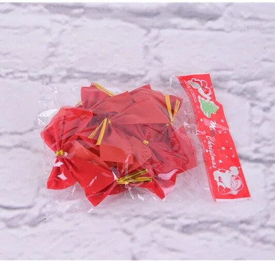 (12PCS) 6cm цветни декорации с лък Коледна елха Новогодишна празнична украса за парти Празнични консумативи decoracion arbol navidad