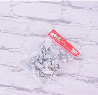 (12PCS) 6cm цветни декорации с лък Коледна елха Новогодишна празнична украса за парти Празнични консумативи decoracion arbol navidad