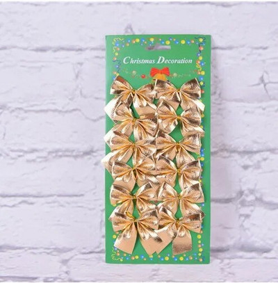 (12PCS) 6cm цветни декорации с лък Коледна елха Новогодишна празнична украса за парти Празнични консумативи decoracion arbol navidad