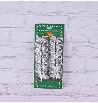 (12PCS) 6cm цветни декорации с лък Коледна елха Новогодишна празнична украса за парти Празнични консумативи decoracion arbol navidad