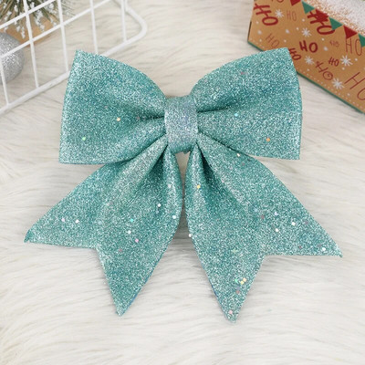 Jednodijelni veliki crveno-zlatni srebrni svjetlucavi božićni ukrasi od vrpce, mašna, božićno drvce, ručno izrađeni božićni ukrasi