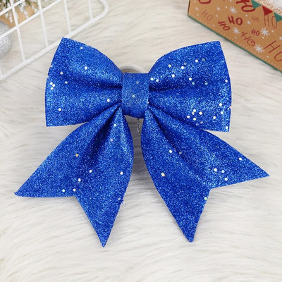 Jednodijelni veliki crveno-zlatni srebrni svjetlucavi božićni ukrasi od vrpce, mašna, božićno drvce, ručno izrađeni božićni ukrasi