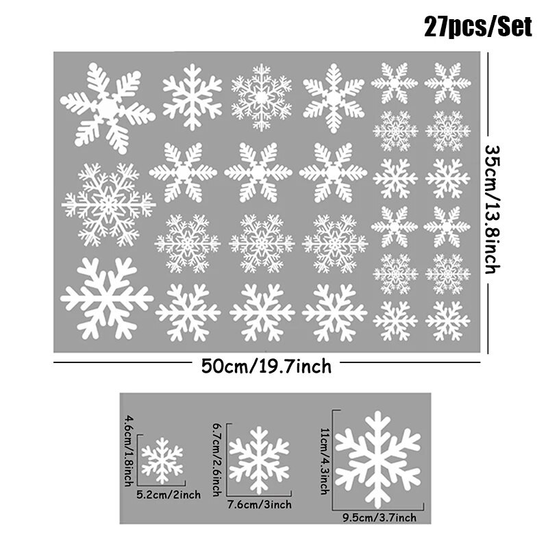27 buc/set Crăciun Fericit Fulg de Zăpadă Autocolant pentru fereastră Anul Nou Camera pentru copii 2023 Autocolante de perete de Crăciun Decalcomanii pentru casă Decor