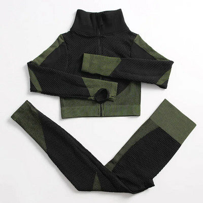 Set za jogu Odjeća za vježbanje u fitnesu Ženske trenirke Tajice Sportski grudnjaci Top dugih rukava Ženska sportska odjeća Odijelo