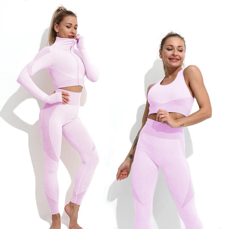 Set za jogu Odjeća za vježbanje u fitnesu Ženske trenirke Tajice Sportski grudnjaci Top dugih rukava Ženska sportska odjeća Odijelo