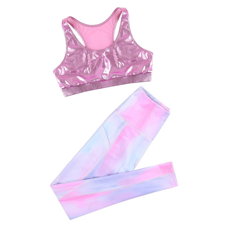 Ljetni ženski komplet odjeće za jogu s printom, bez rukava, s okruglim izrezom i mrežastim trkačkim leđima, bez podstavljenog gornjeg dijela i sportskih tajica