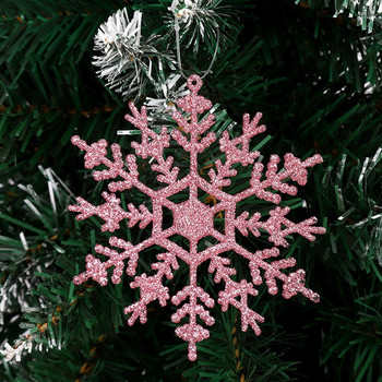 6 τμχ Πλαστικά Glitter Snow Flakes Στολίδια Χριστουγεννιάτικο Κρεμαστό Δέντρο Νιφάδα χιονιού για Χριστουγεννιάτικο Δέντρο Παράθυρο Διακόσμηση Αξεσουάρ πόρτας