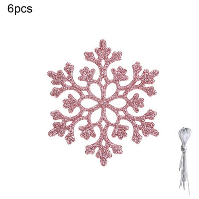 6 kom plastičnih svjetlucavih snježnih pahuljica Ukrasi Božićno drvce Privjesak Pahuljica za Božićno drvce Prozor Vrata Pribor Dekoracija