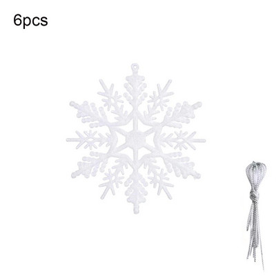 6 kom plastičnih svjetlucavih snježnih pahuljica Ukrasi Božićno drvce Privjesak Pahuljica za Božićno drvce Prozor Vrata Pribor Dekoracija