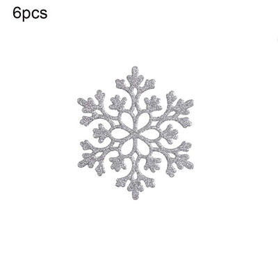 6 kom plastičnih svjetlucavih snježnih pahuljica Ukrasi Božićno drvce Privjesak Pahuljica za Božićno drvce Prozor Vrata Pribor Dekoracija