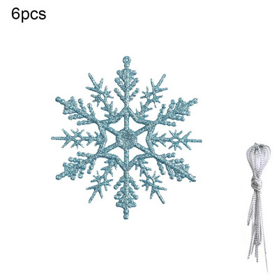 6 kom plastičnih svjetlucavih snježnih pahuljica Ukrasi Božićno drvce Privjesak Pahuljica za Božićno drvce Prozor Vrata Pribor Dekoracija