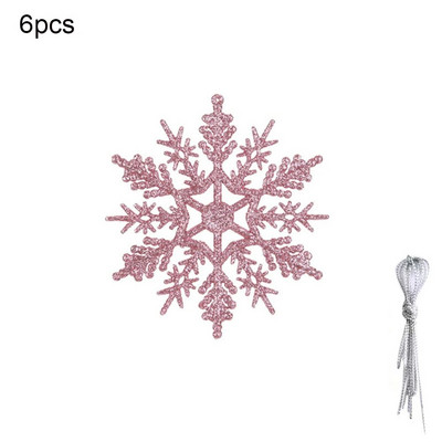 6 kom plastičnih svjetlucavih snježnih pahuljica Ukrasi Božićno drvce Privjesak Pahuljica za Božićno drvce Prozor Vrata Pribor Dekoracija