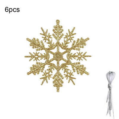 6 kom plastičnih svjetlucavih snježnih pahuljica Ukrasi Božićno drvce Privjesak Pahuljica za Božićno drvce Prozor Vrata Pribor Dekoracija