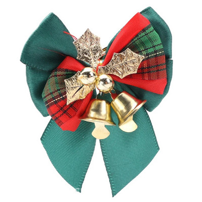 4/1gb Ziemassvētku rotājumi Mini zvana bantīšu kulons Ziemassvētku eglītes zvana loki DIY mājas ballīte Mājas dekorēšana Auduma bantīšu rokdarbi