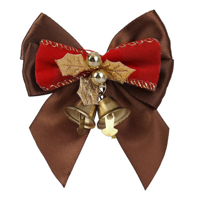 4/1gb Ziemassvētku rotājumi Mini zvana bantīšu kulons Ziemassvētku eglītes zvana loki DIY mājas ballīte Mājas dekorēšana Auduma bantīšu rokdarbi