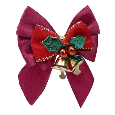 4/1gb Ziemassvētku rotājumi Mini zvana bantīšu kulons Ziemassvētku eglītes zvana loki DIY mājas ballīte Mājas dekorēšana Auduma bantīšu rokdarbi