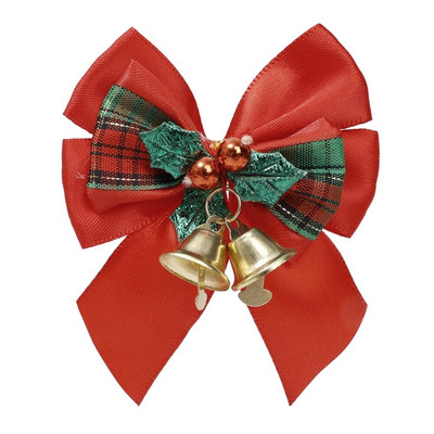 4/1gb Ziemassvētku rotājumi Mini zvana bantīšu kulons Ziemassvētku eglītes zvana loki DIY mājas ballīte Mājas dekorēšana Auduma bantīšu rokdarbi