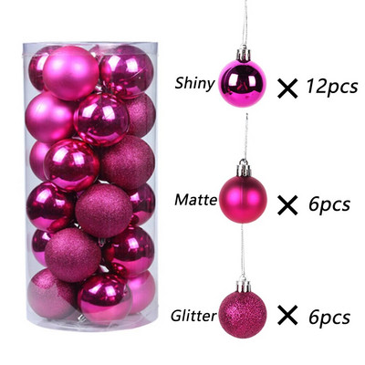 24 komada Sretna božićna kuglica 3/4 cm ukras za božićno drvce, privjesak, viseća zabava Dekoracija doma Novogodišnji dar 2022. bolas de navidad