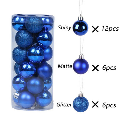 24 komada Sretna božićna kuglica 3/4 cm ukras za božićno drvce, privjesak, viseća zabava Dekoracija doma Novogodišnji dar 2022. bolas de navidad