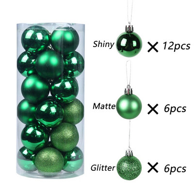 24 komada Sretna božićna kuglica 3/4 cm ukras za božićno drvce, privjesak, viseća zabava Dekoracija doma Novogodišnji dar 2022. bolas de navidad