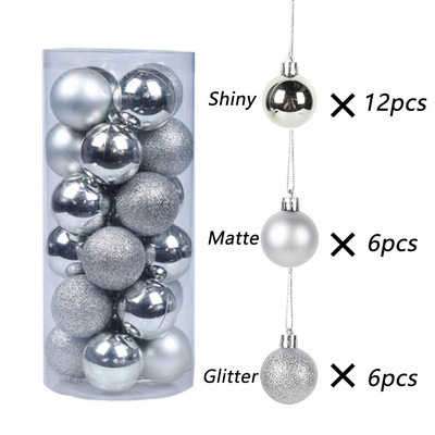 24 komada Sretna božićna kuglica 3/4 cm ukras za božićno drvce, privjesak, viseća zabava Dekoracija doma Novogodišnji dar 2022. bolas de navidad
