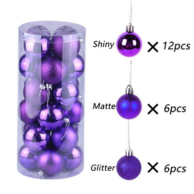 24 komada Sretna božićna kuglica 3/4 cm ukras za božićno drvce, privjesak, viseća zabava Dekoracija doma Novogodišnji dar 2022. bolas de navidad