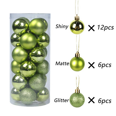 24 komada Sretna božićna kuglica 3/4 cm ukras za božićno drvce, privjesak, viseća zabava Dekoracija doma Novogodišnji dar 2022. bolas de navidad