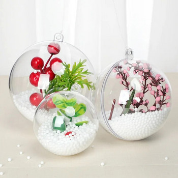 1τμχ Διαφανείς Μπάλες Πλαστικά Χριστουγεννιάτικα Διακοσμητικά Μπαλάκια Διαφανές μπιχλιμπίδι Στολίδι Δώρο