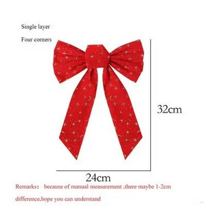 Velika božićna mašna od crvenog flanela Crveni pribor za ukrašavanje božićnog drvca Leptir mašna u više veličina Svadbena novogodišnja mašna