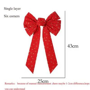 Velika božićna mašna od crvenog flanela Crveni pribor za ukrašavanje božićnog drvca Leptir mašna u više veličina Svadbena novogodišnja mašna