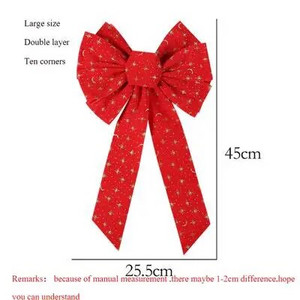 Velika božićna mašna od crvenog flanela Crveni pribor za ukrašavanje božićnog drvca Leptir mašna u više veličina Svadbena novogodišnja mašna