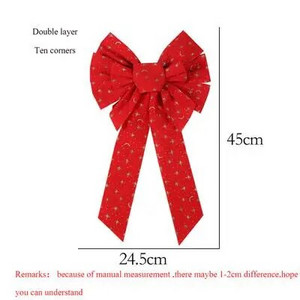 Velika božićna mašna od crvenog flanela Crveni pribor za ukrašavanje božićnog drvca Leptir mašna u više veličina Svadbena novogodišnja mašna