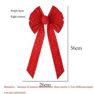 Velika božićna mašna od crvenog flanela Crveni pribor za ukrašavanje božićnog drvca Leptir mašna u više veličina Svadbena novogodišnja mašna